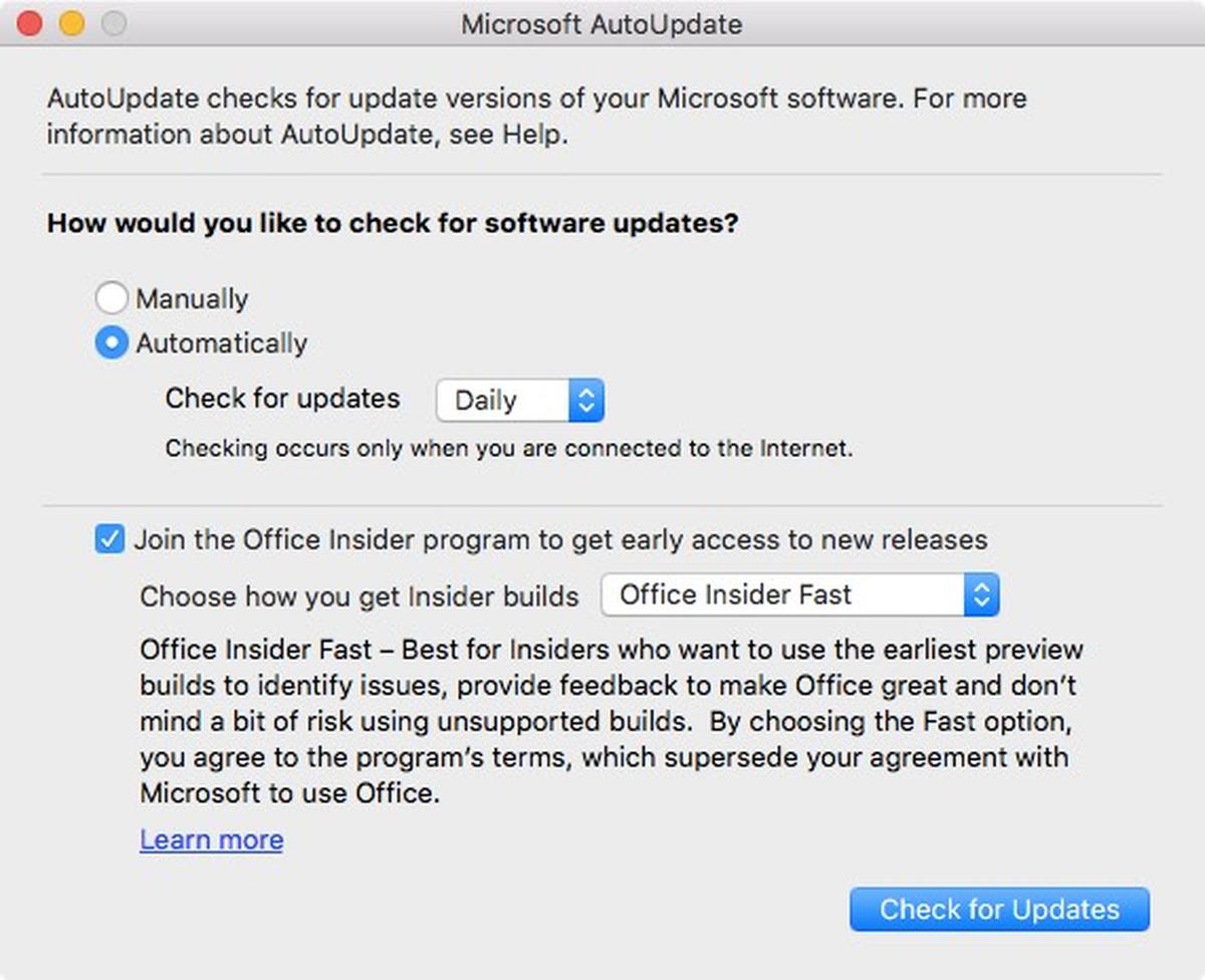 microsoft auto updater mac